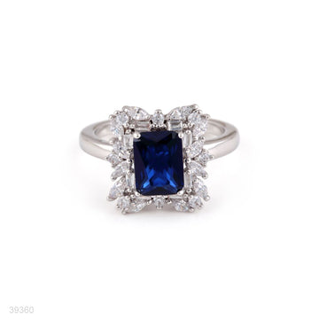 ring fancy rectangle zircon lux-silver-blue