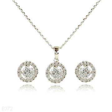 delicate solitaire pendant set