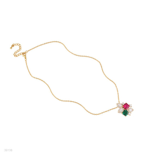 pendant 2 color flower lux zc-gold-green-red