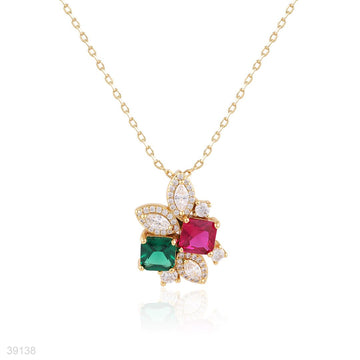 pendant 2 color flower lux zc-gold-green-red