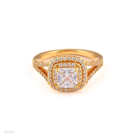 ring square elegant zircon lux-gold-clear