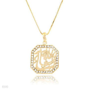 fretwork mashallah crystal pendant